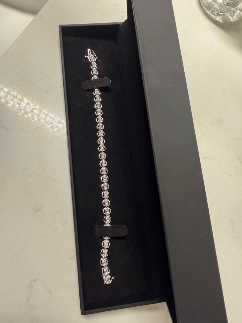 Kay Jewelers Silver 1CT Natural Diamond Bracelet.